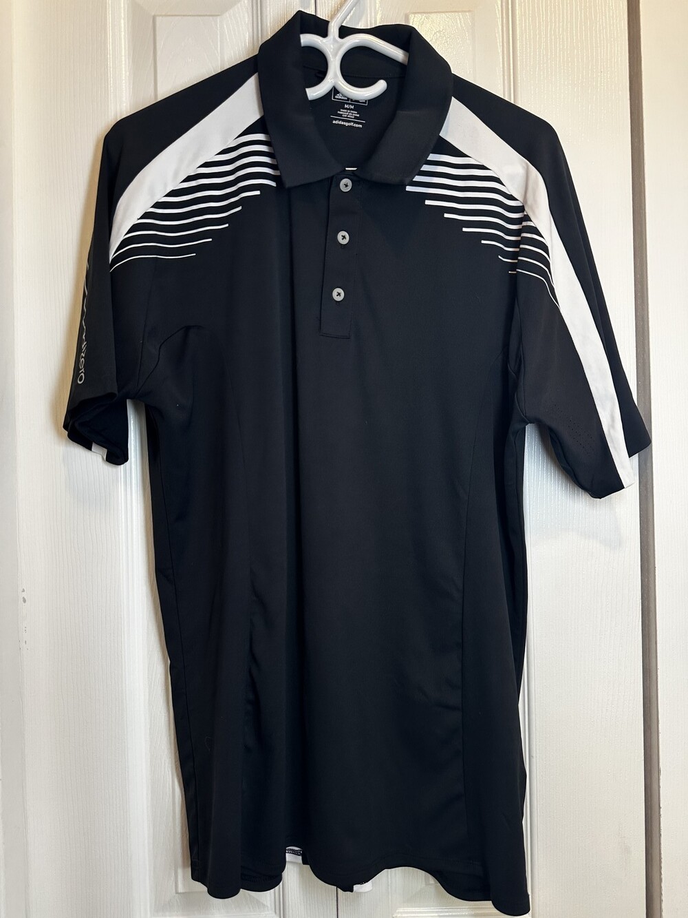 Adidas Golf Adizero Men's Performance Polo Shirt - Black/White - Size M